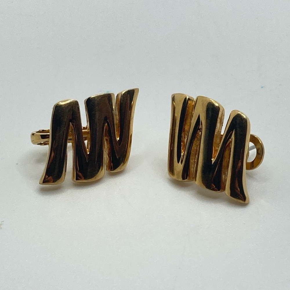Vtg D’Orlan Gold Plated Zigzag Zig Zag Earrings Pierced Ears - .9” - Picture 2 of 8